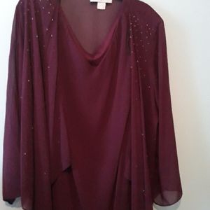 2 piece woman purple dress